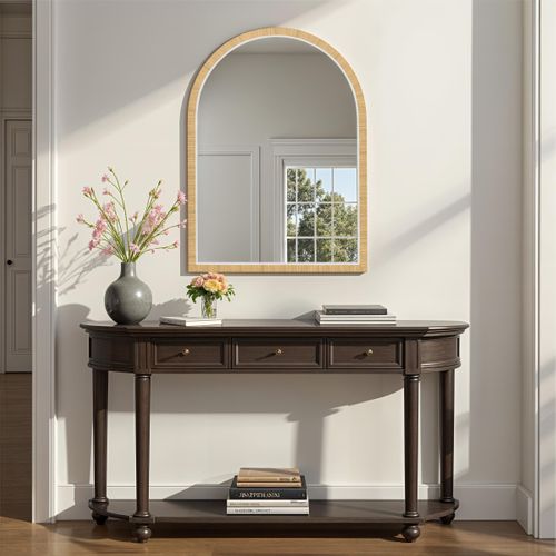 Miroir arche H75 cm THEA Marron clair / Marron foncé