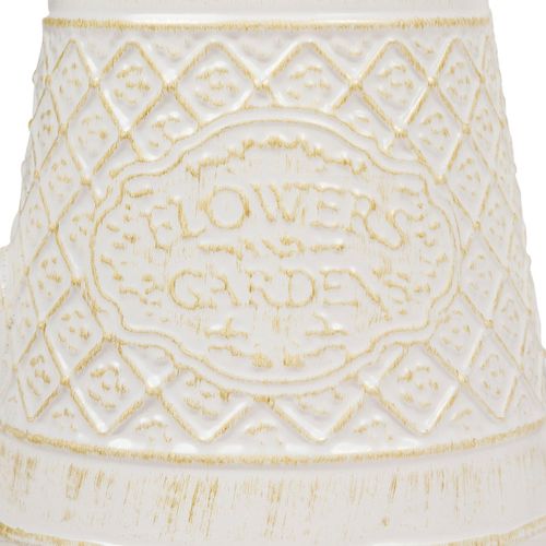 Arrosoir Décoratif En Fer Blanc Patine Mordorée Et Motifs Floraux H 16.5 Cm