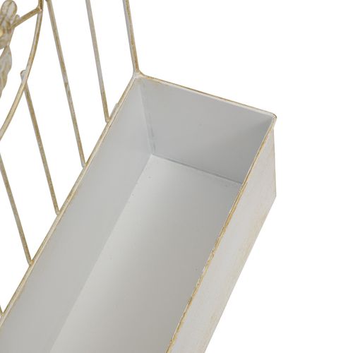 Jardinière Murale En Fer Blanc Patine Mordorée H 59.5 Cm