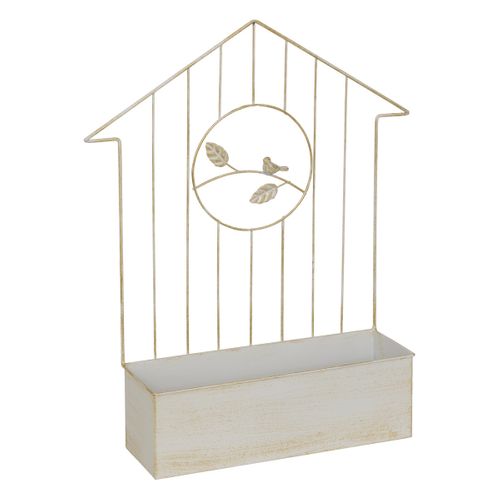 Jardinière Murale En Fer Blanc Patine Mordorée H 59.5 Cm