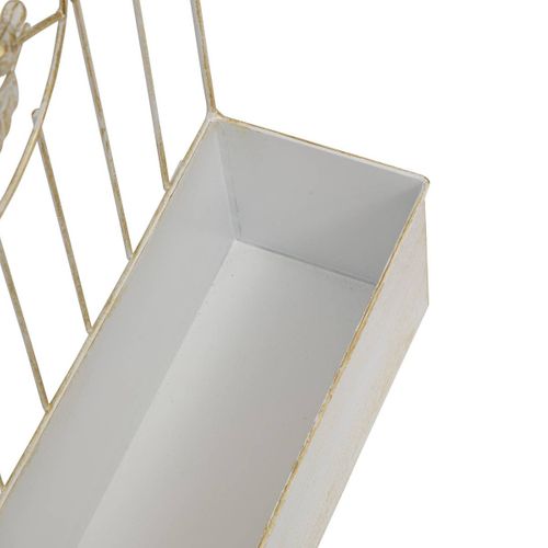 Jardinière Murale En Fer Blanc Patine Mordorée H 59.5 Cm