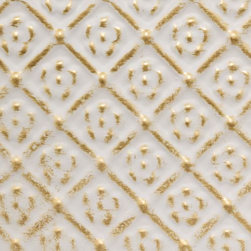 Lot De 2 Jardinières Murales En Fer Blanc Patine Mordorée Et Motifs Floraux