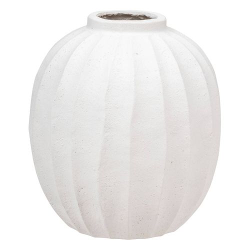 Vase Boule "amia" Céramique Blanc H44,5cm