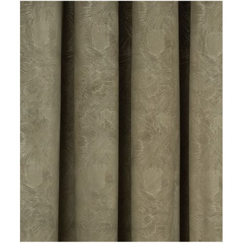 Rideau à Oeillets Occultant En Velours Vert Kaki Motif En Relief 135 X 260 Cm