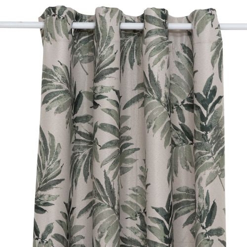 Rideau à Oeillets Occultant Vert à Motifs 135 X 260 Cm