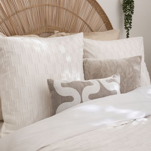 Parure De Lit 3 Pièces "swan" Jacquard Blanc 260x240cm