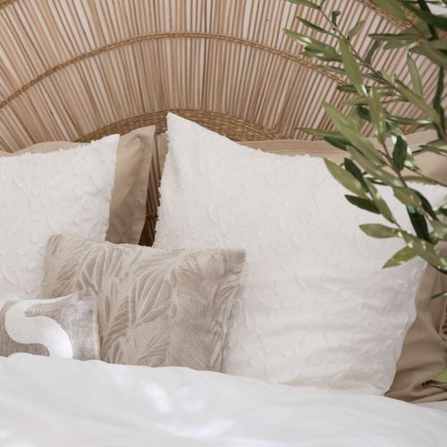 Parure De Lit 3 Pièces "edie" Jacquard Blanc 260x240cm