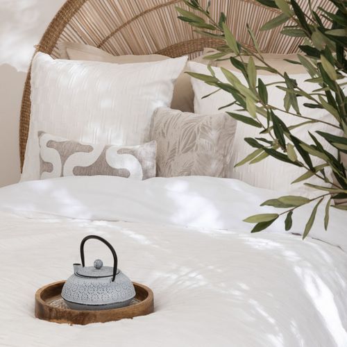 Parure De Lit 3 Pièces "edie" Jacquard Blanc 260x240cm