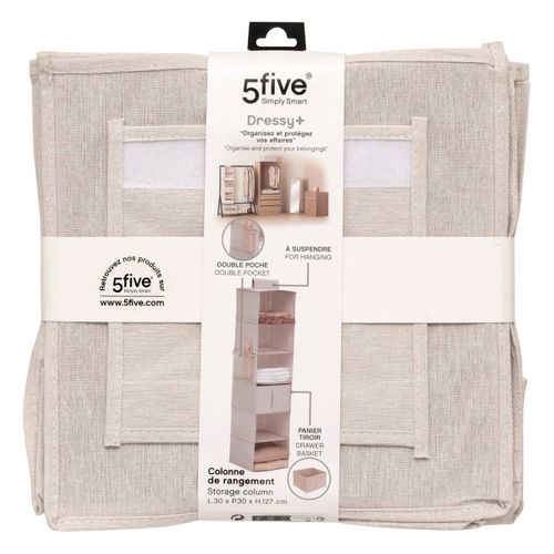 Rangement Chaussures "groomy" 6 Cases Avec Panier Beige 127x30cm