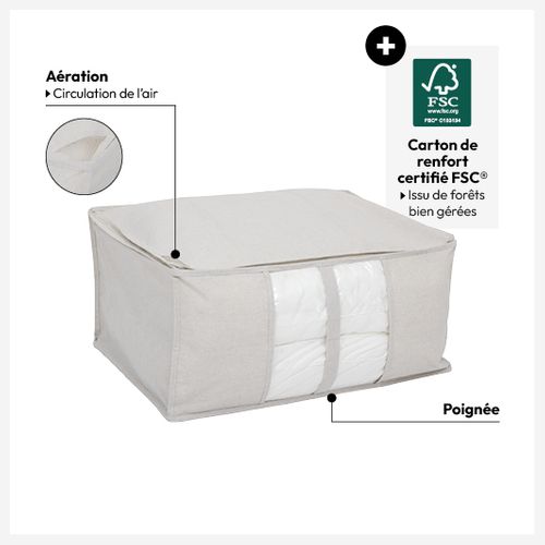 Housse De Rangement "groomy" Souple Beige 60x30cm