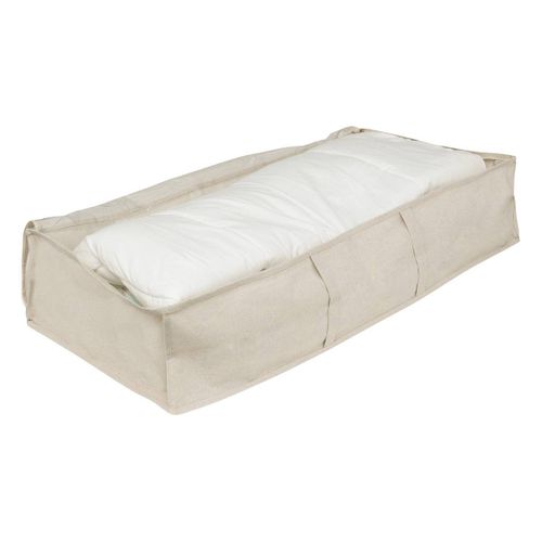 Housse De Rangement "groomy" Sous Lit Beige 100x20cm