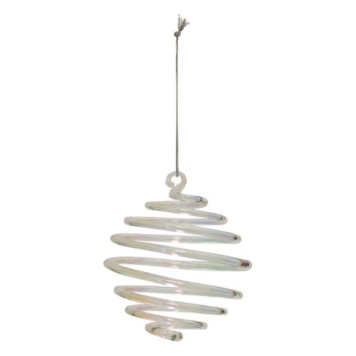 Déco Sapin Boule De Noël En Verre D 8 Cm Spirale Transparente