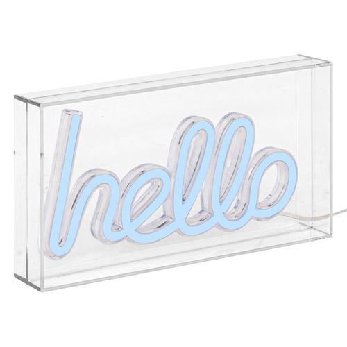 Néon à poser LED USB L. 23 cm HELLO Bleu
