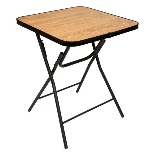 Table Pliante Renforcée En Bois Et Métal Folda - Beige Et Noir