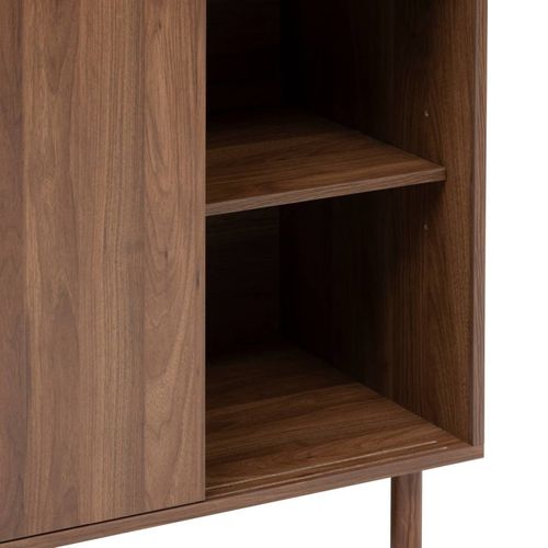 Buffet 2 Portes Coulissantes Effet Noyer Slidy - Marron