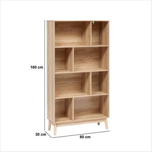 Bibliothèque 8 Niches Naturel Abana 5five