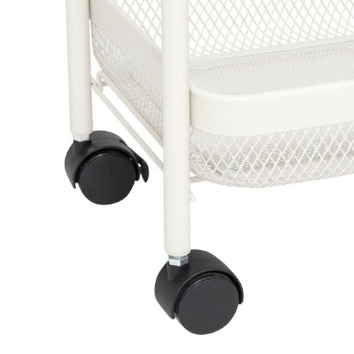 Desserte Roulante En Acier Beige Avec 3 Paniers H 79.6 Cm