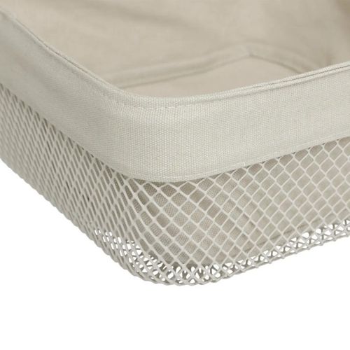 Corbeille à Pain "mayaj" En Métal Et Coton Beige 25,5x25,5cm
