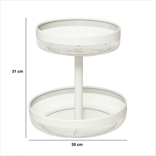 Corbeille "mayaj" 2 Niveaux En Métal Beige