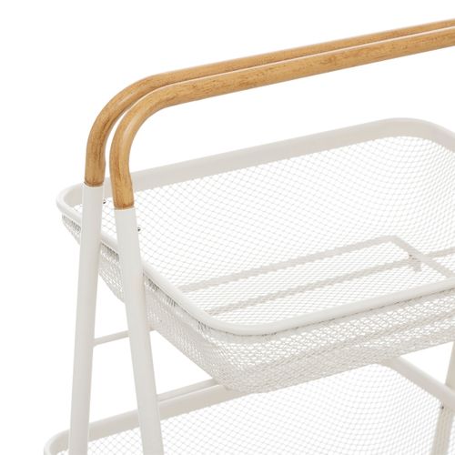 Desserte Roulante En Acier Beige 3 Paniers H 86 Cm