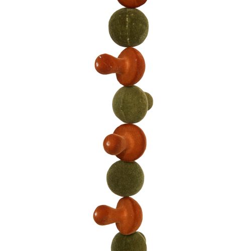 Guirlande De Noël Champignons En Velours Orange Et Vert L 180 Cm