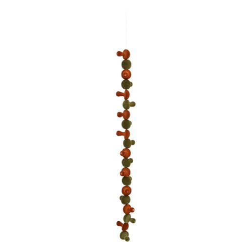 Guirlande De Noël Champignons En Velours Orange Et Vert L 180 Cm