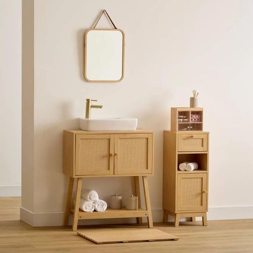 Miroir Mural Avec Lanière En Cuir 45x35cm