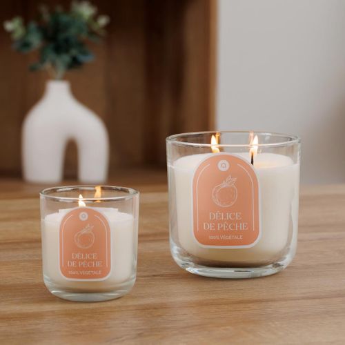 Bougie Parfumée En Verre "floa" 350g Pêche