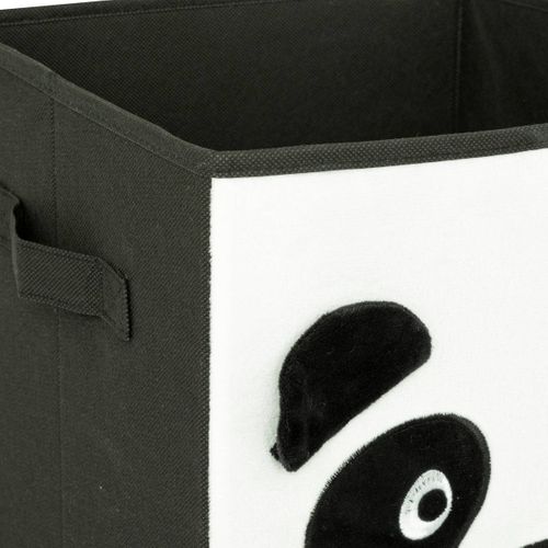 Boîte De Rangement Enfant Panda "joey" Noir et Blanc 29x29cm