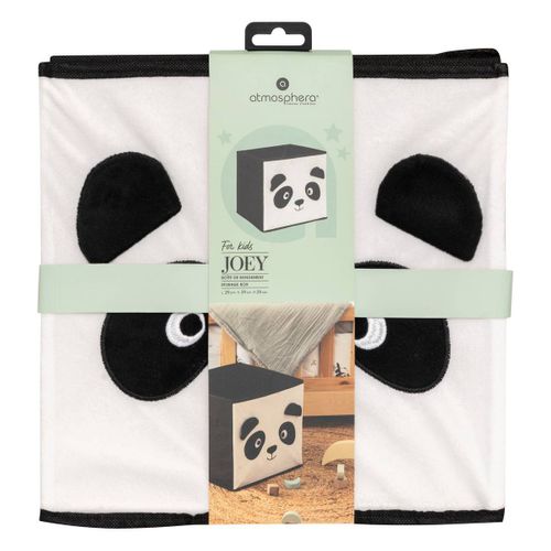 Boîte De Rangement Enfant Panda "joey" Noir et Blanc 29x29cm