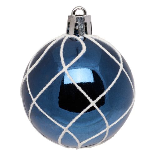 Déco De Sapin Lot De 15 Boules De Noël D 5 Cm - Bleu Et Argent
