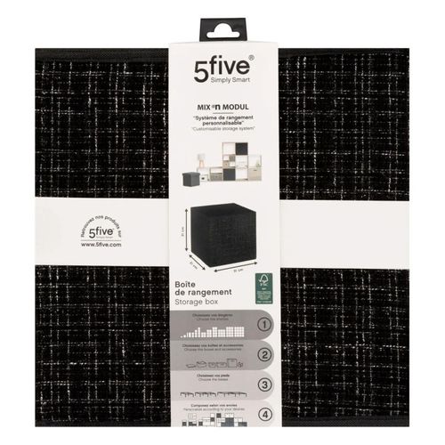 Boîte De Rangement "mix 'n' Modul" Tweed Noir 31x31cm