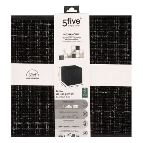 Boîte De Rangement "mix 'n' Modul" Tweed Noir 31x31cm