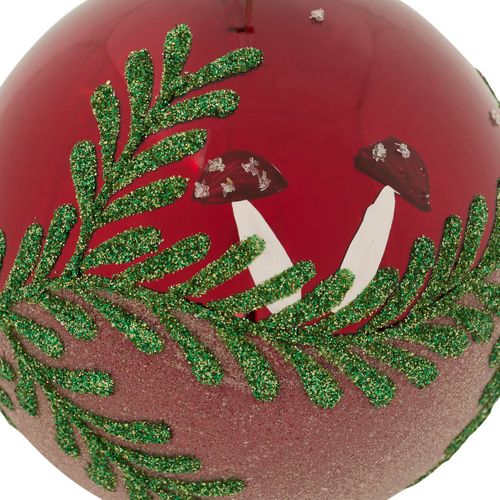 Déco Sapin De Noël Boule En Verre D 9 Cm Rouge Déco Branches Pailletées