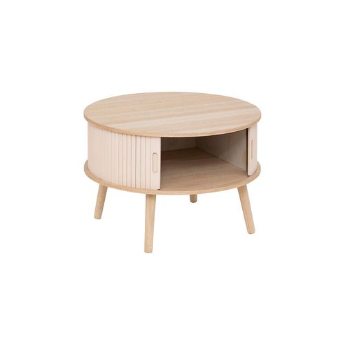 Table Basse Rond D60 Portes Coulissantes Beige Atmosphera
