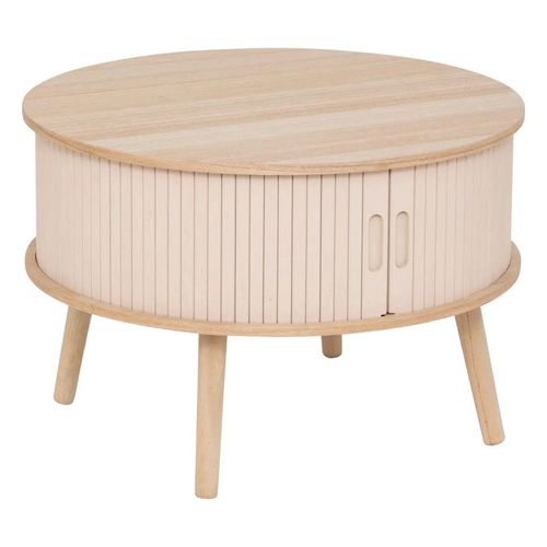 Table Basse Rond D60 Portes Coulissantes Beige Atmosphera