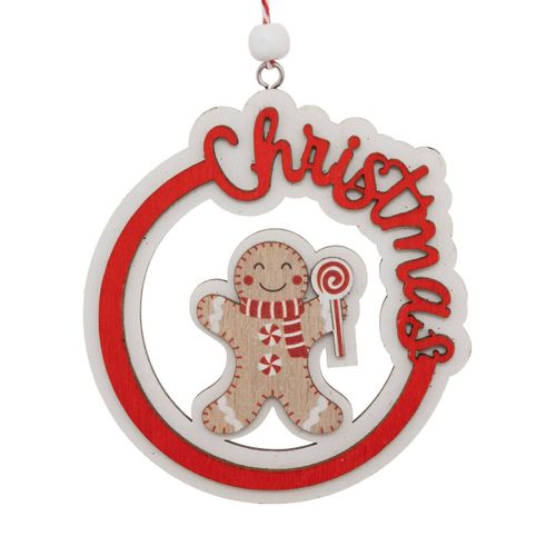 Déco De Sapin Lot De 2 Couronnes Pain D'épice Rouge