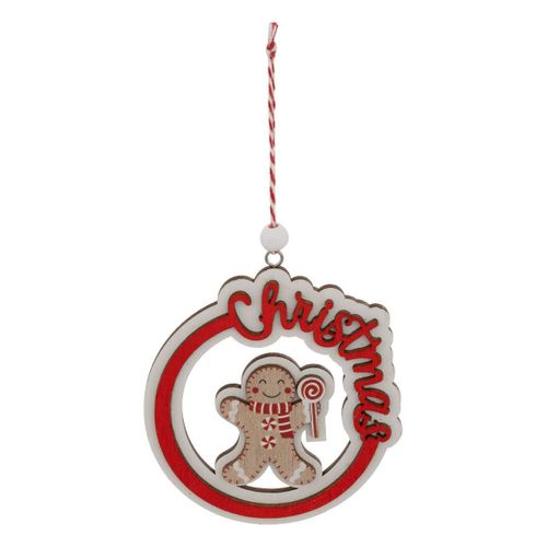 Déco De Sapin Lot De 2 Couronnes Pain D'épice Rouge