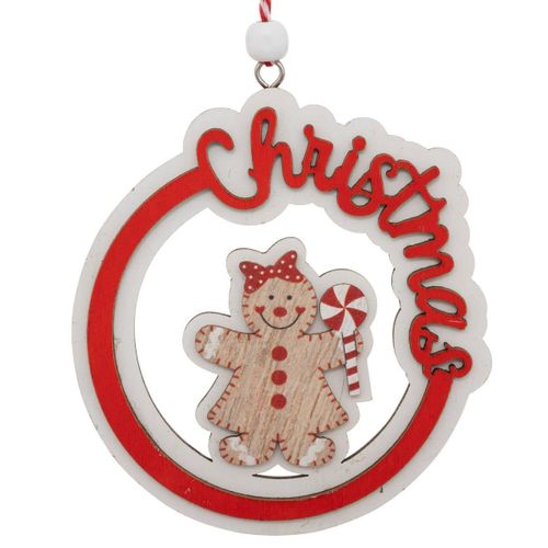 Déco De Sapin Lot De 2 Couronnes Pain D'épice Rouge