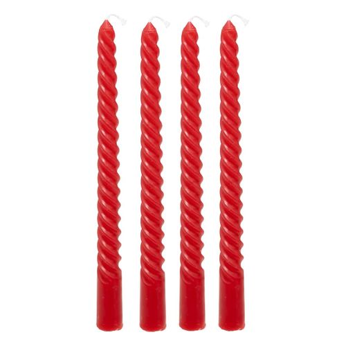 Lot De 4 Bougies Bâton "hugo" 180g Rouge