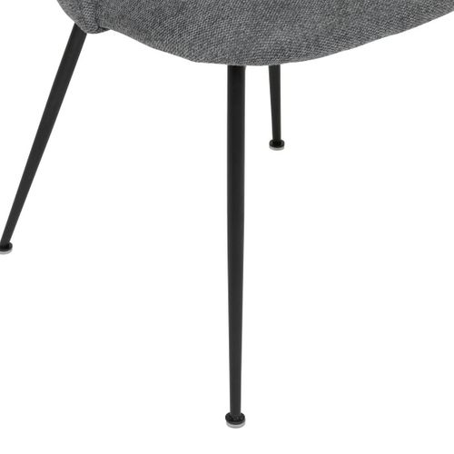 Chaise De Table Assise Gris Chiné Et Pied En Métal Noir H 81 Cm