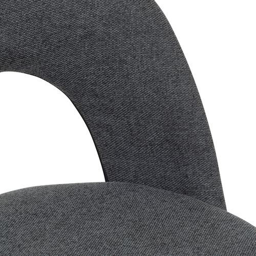 Chaise De Table Assise Gris Chiné Et Pied En Métal Noir H 81 Cm