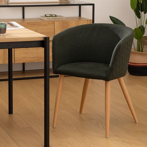 Fauteuil Repas Tissu Vert Cèdre Marlo Atmosphera