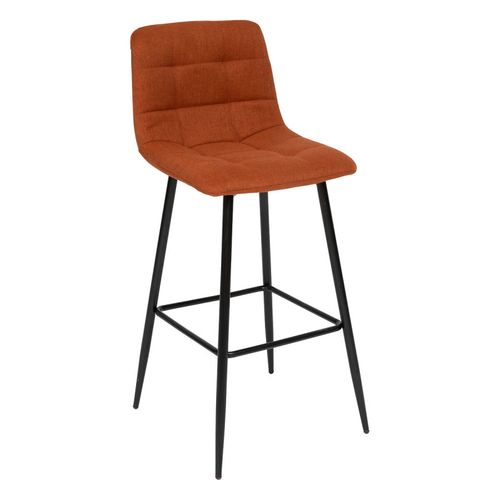 Tabouret De Bar Sirac Pieds Métal Tissu Ambre