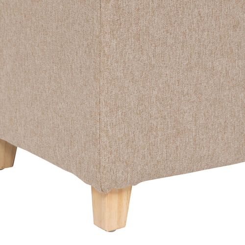 Pouf Carré En Tissu Leandre - Beige