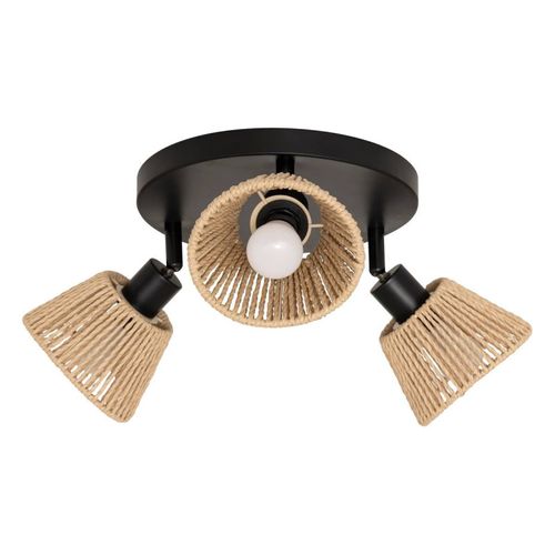 Plafonnier 3 Lampes Myha 25 Cm Métal Et Corde Atmosphera