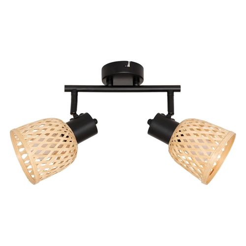 Applique 2 Lampes Lio Métal Et Bambou