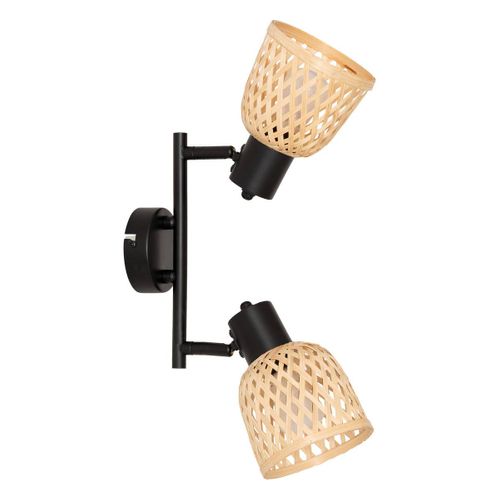 Applique 2 Lampes Lio Métal Et Bambou
