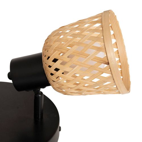 Plafonnier 3 Lampes Lio 25 Cm Métal Et Bambou Atmosphera