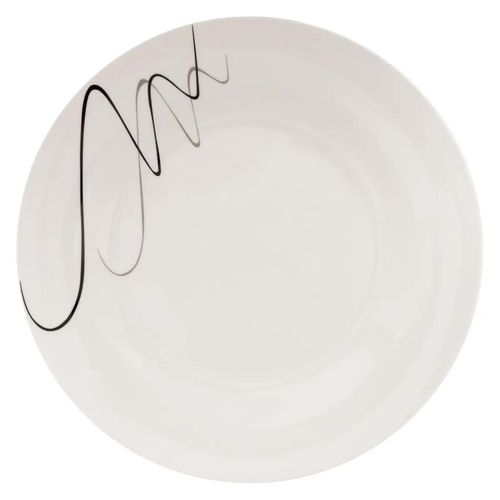 Service De Table 18 Pièces "pablo" 26cm Blanc et Noir